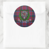 MacNaughton Scottish Clan Tartan & Crest ラウンドシール (バッグ)