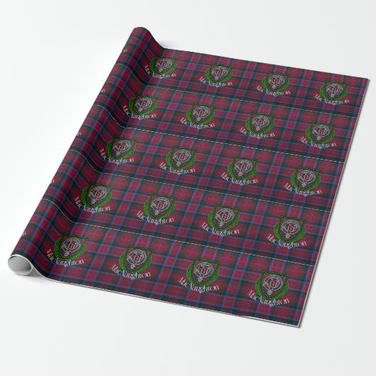 MacNaughton Scottish Clan Tartan & Crest ラッピングペーパー (アンロールド)