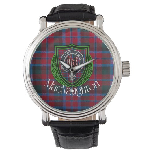 MacNaughton Scottish Clan Tartan & Crest 腕時計 (正面)