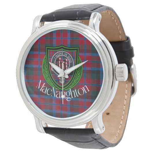 MacNaughton Scottish Clan Tartan & Crest 腕時計 (アングル)