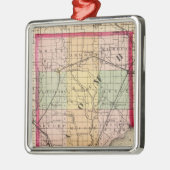 Macomb郡、ミシガン州の地図 メタルオーナメント (左)