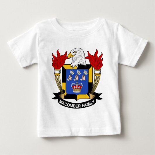 Macomberの家紋 ベビーTシャツ (正面)