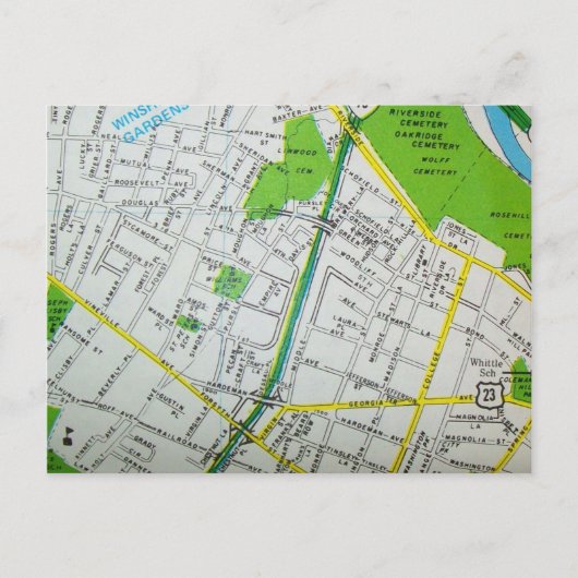 MACON, GAヴィンテージマップ葉書 ポストカード (正面)