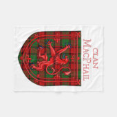 MacPhail Tartan Scottish Plaid Lion Rampant フリースブランケット (正面(横))