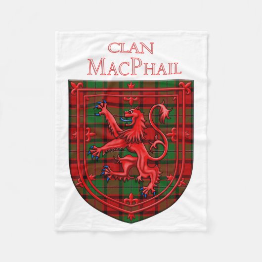 MacPhail Tartan Scottish Plaid Lion Rampant フリースブランケット (正面)