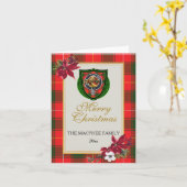 MacPhee Scottish Clan Tartan & Crest カード (黄色い花)