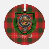 MacPhee Scottish Clan Tartan & Crest ガラスオーナメント (裏面)
