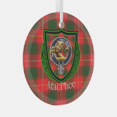 MacPhee Scottish Clan Tartan & Crest ガラスオーナメント (正面右)