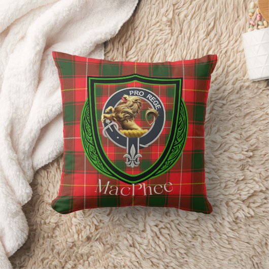 MacPhee Scottish Clan Tartan & Crest クッション (ブランケット)
