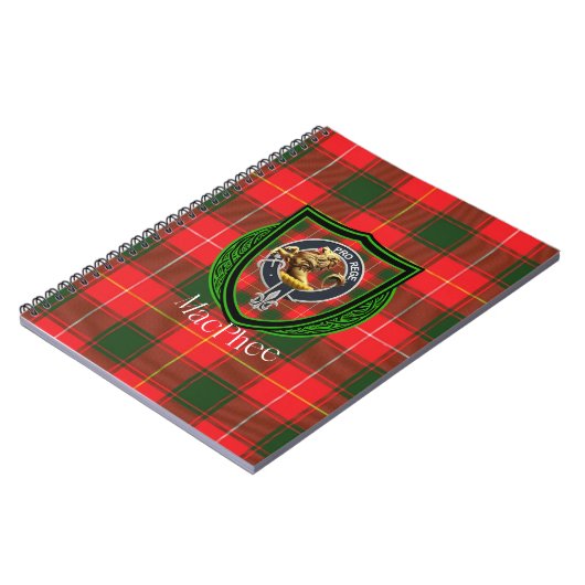 MacPhee Scottish Clan Tartan & Crest ノートブック (左側)