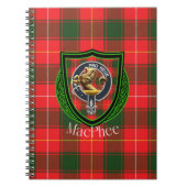 MacPhee Scottish Clan Tartan & Crest ノートブック (正面)