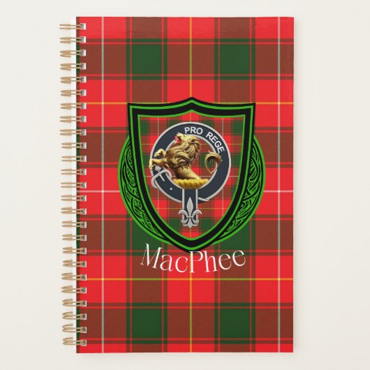 MacPhee Scottish Clan Tartan & Crest プランナー手帳 (正面)