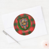 MacPhee Scottish Clan Tartan & Crest ラウンドシール (封筒)