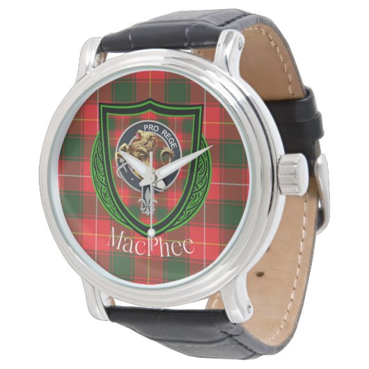 MacPhee Scottish Clan Tartan & Crest 腕時計 (アングル)