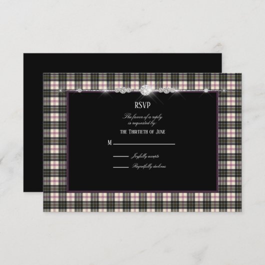 MacPhersonドレスモダンRSVP 出欠カード (正面/裏面)