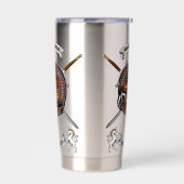 MacPherson Clan Badge Tartan & Swords 保温保冷タンブラー (左面)