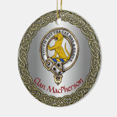 MacPherson Clan Badge/Tartan Thistle Personalized セラミックオーナメント (左)