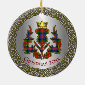 MacPherson Clan Badge/Tartan Thistle Personalized セラミックオーナメント (裏面)