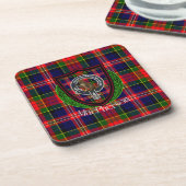 MacPherson Scottish Clan Tartan & Crest コースター (左側)