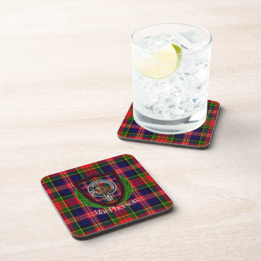 MacPherson Scottish Clan Tartan & Crest コースター (右側)