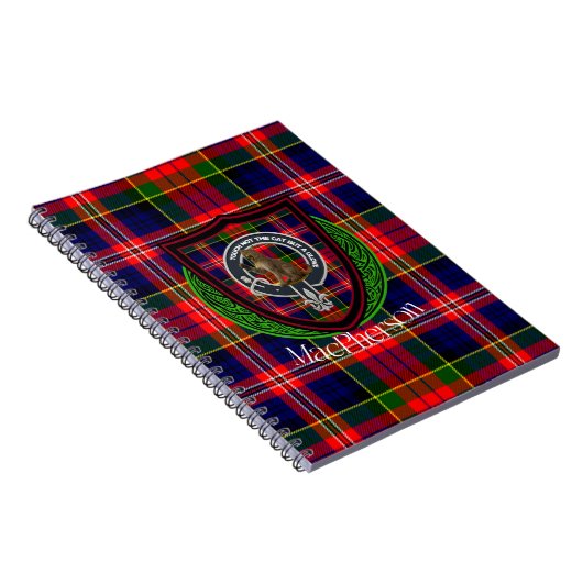 MacPherson Scottish Clan Tartan & Crest ノートブック (右側)