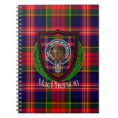 MacPherson Scottish Clan Tartan & Crest ノートブック (正面)