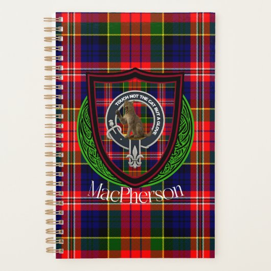 MacPherson Scottish Clan Tartan & Crest プランナー手帳 (正面)