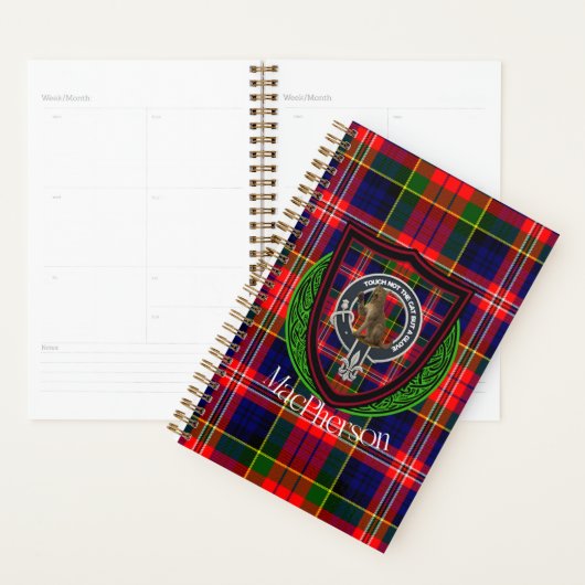 MacPherson Scottish Clan Tartan & Crest プランナー手帳 (ディスプレー)