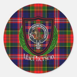 MacPherson Scottish Clan Tartan & Crest ラウンドシール