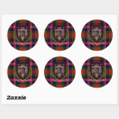 MacPherson Scottish Clan Tartan & Crest ラウンドシール (シート)
