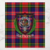 MacPherson Scottish Clan Tartan & Crest ワインラベル (シングルラベル)