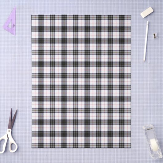 MacPherson tartan black white plaid 薄葉紙 (クラフト)