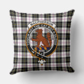 MacPherson Tartan, Clan Badge and Motto Pillow クッション (裏面)