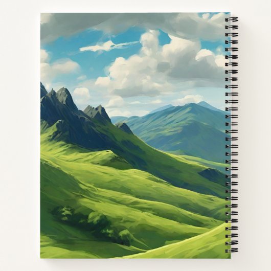 MacQueenタータンチェックスカーフ付きハイランド牛 ノートブック (裏面)