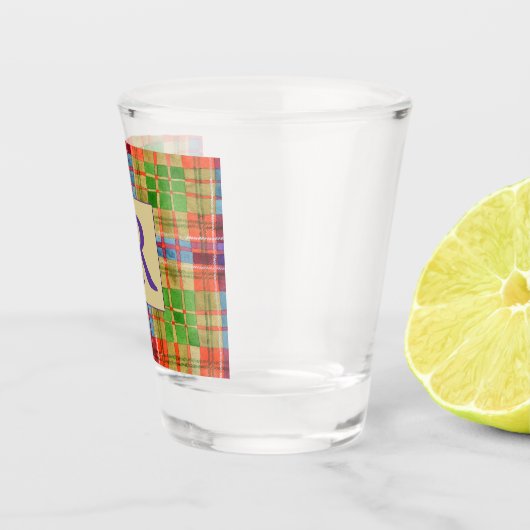 MACRAEタータンチェックショットガラス+文字 ショットグラス (右)