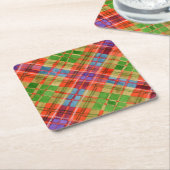 MACRAEタータンチェックダイヤモンド紙コースター ペーパーコースター (アングル)