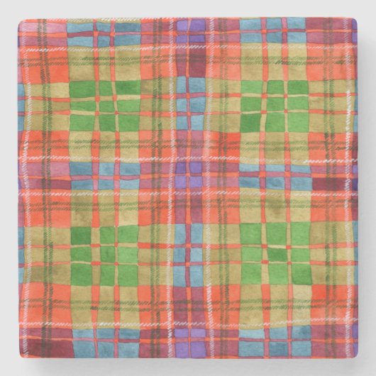 MACRAEタータンチェックマーブルストーンコースター ストーンコースター (正面)