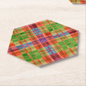 MACRAEタータンチェック六角紙コースター ペーパーコースター (アングル)