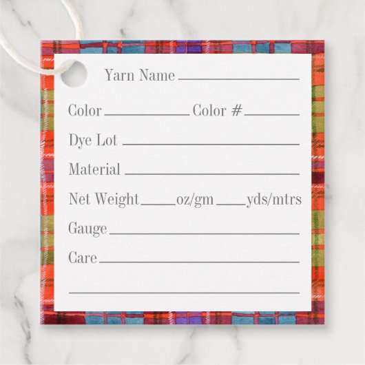 MACRAEタータンチェック2"スクエアヤーンラベル フェイバータグ (正面)