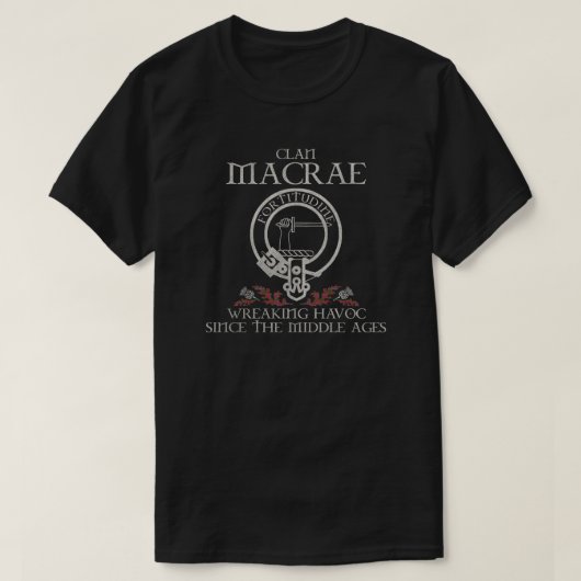 Macrae 2 Clan crestスコットランドの姓タータンチェックThistl Tシャツ (デザイン正面)