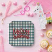 Macrae Conchra Scottish Tartan Merry Christmas ペーパープレート (パーティー)