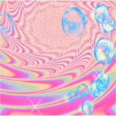 MACRAME' – フラクタルカラフルルアートの抽象芸術画像 –  シール (正面)