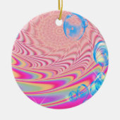 MACRAME' – フラクタルカラフルルアートの抽象芸術画像 – セラミックオーナメント (正面)
