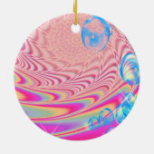 MACRAME' – フラクタルカラフルルアートの抽象芸術画像 – セラミックオーナメント (裏面)