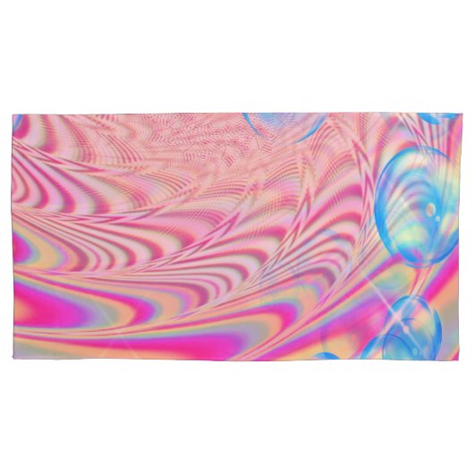 MACRAME' – フラクタルカラフルルアートの抽象芸術画像 –  枕カバー (正面)