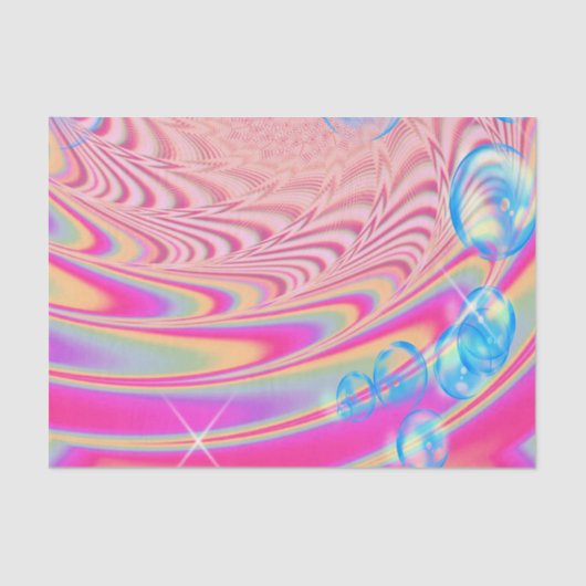 MACRAME' – フラクタルカラフルルアートの抽象芸術画像 –  薄葉紙 (正面)