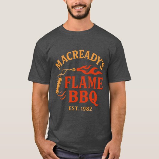 MacreadysフレームBBQ 1982年創業 友達 Tシャツ (正面)