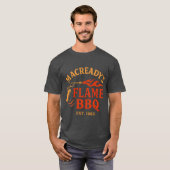 Macreadys flame BBQ est 1982 friend Tシャツ (正面フル)