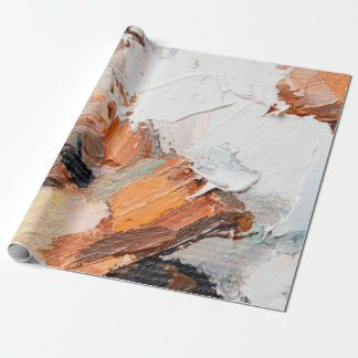 Macro. Abstract art. Expressive embossed pasty oil ラッピングペーパー