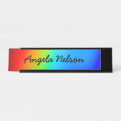 Macro Photo Holographic Rainbow Ombre Name デスクネームプレート (正面)